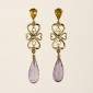13. Earpieces, 18kt gold, citrines, garnets, amethysts 
