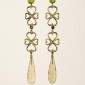 12. Earpieces, 18kt gold, peridot, garnets, diamonds, citrines