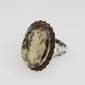 4. Ring, 18kt gold, smoked quartz, garnets 
