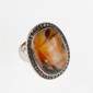 5. Ring 18kt gold, moss agate, cognac diamonds 