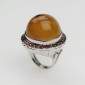 6. Ring, 18kt gold, amber, garnets 