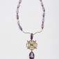 10. Neckpiece, 18kt gold, amethysts, black diamonds, citrine 