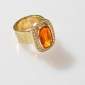 7. Ring, 18kt gold, fire opal, diamonds 