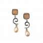 19. Earpieces, 18kt gold, moonstones, pearls 