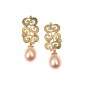 10. Earpieces, 18kt gold, diamonds, south sea pearls 