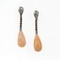 18. Earpieces, 18kt gold, diamonds, moonstones 