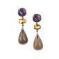 4. Earpieces, 18kt gold, amethyst, citrine, smoked quartz 