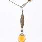 1. Neckpiece, 18kt gold, fire opal, diamonds, pearls, citrine