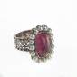13. Ring, 18kt gold, rubelite, pearls 