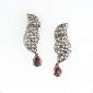 8. Earpieces, 18kt gold, tourmalines 