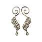 2. Earpieces, 18kt gold, diamonds, yellow, sapphires 