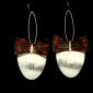 9. Earpieces, silver 830o, pleated coloured stainless steel