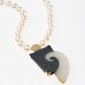1. Neckpiece, 18kt gold, crystallized agate, diamonds, south sea pearls