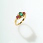 8. Ring, 18kt gold emerald, rubies, diamonds