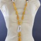 23. Neckpiece,yellow  jade, silver 925o 