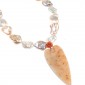13. Neckpieces, 18kt gold, pearls, coral, crystallized agate 