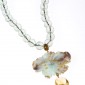 8. Neckpiece, 18kt gold, prasiolith, citrines, green opal, diamonds 