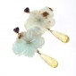 9. Earpieces, 18kt gold, amethysts, green opal, diamonds, citrines 