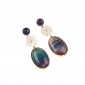 7. Earpieces, 18kt gold, amethysts, mother of pearls, fluorite 