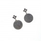 9. Earpieces, 18kt gold, crystallized agate, black diamonds 
