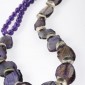 33. Neckpiece, amethyst, fluorite, sliver 925o