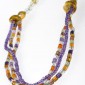 30. Neckpiece, amethyst, cornelian, citrine, prasiolith, gold plated silver 925o 