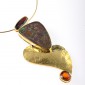 1. Neckpiece, 18kt gold, garnet, fire opal, mandarine garnet 