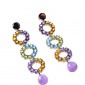 4. Earpieces, 14kt gold, garnets, citrines, amethysts, peridot, blue topaz 
