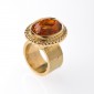 6. Ring, 18kt gold, whisky citrine, diamonds 