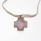 7. Pendant/cross, 18kt gold, crystallised agate, diamonds 