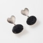 10. Earpieces, 18kt gold, crystallized agate 