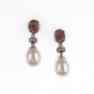 14. Earpieces, 18kt gold, diamonds, tourmalines, pearls
