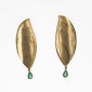 14. Earpieces, 18kt gold, emeralds