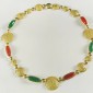 2. Neckpiece, 18kt gold, cornelian, chrysoprase