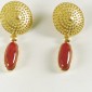 5. Earpieces, 18kt gold, cornelian