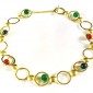 1. Neckpiece, 18kt gold, cornelian, chrysoprase