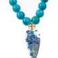 16. Neckpiece, 18kt gold, turquoise, azurite heart 