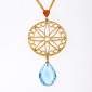 10. Pendant, 18kt gold, fire opal, blue topaz, diamonds 