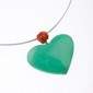 17. Pendant, 18kt gold, coral, chrysoprase 