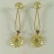 earpieces,18kt gold, rubies