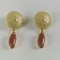 earpieces, 18kt gold, cornelian stones