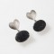 earpieces, 18kt white gold, crystallised agate