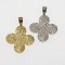 crosses, 18kt white and yellow gold