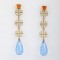 earpieces, 18kt gold, fire opals, blue topaz