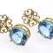 earpieces, 18kt gold, blue topaz