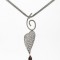 pendant, 18kt white gold, diamonds, garnet