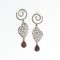 earpieces, 18kt white gold, diamonds, tourmalines, pearls