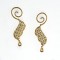 earpieces, 18kt gold, diamonds, yellow sapphires