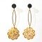 earpieces,18kt pink gold, crystallised agate, black diamonds