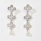 earpieces, 18kt white gold, pearls